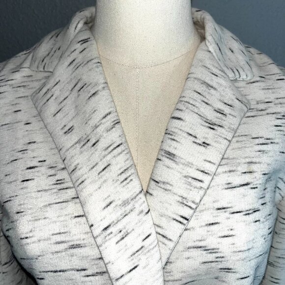 CARTONNIER ANTHROPOLOGIE Knit Blazer Cream Black- chiffon peplum back -NWOT - S - Picture 3 of 12
